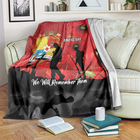 Tonga ANZAC Day Blanket Ngatu Pattern We Will Remember Them LT14 Red - Polynesian Pride