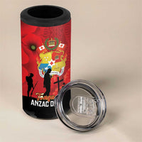 Tonga ANZAC Day 4 in 1 Can Cooler Tumbler Ngatu Pattern We Will Remember Them LT14 - Polynesian Pride