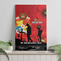 Tonga ANZAC Day Canvas Wall Art Ngatu Pattern We Will Remember Them LT14 - Polynesian Pride