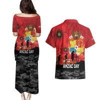 Tonga ANZAC Day Couples Matching Puletasi and Hawaiian Shirt Ngatu Pattern We Will Remember Them LT14 - Polynesian Pride