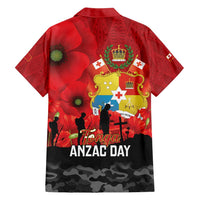 Tonga ANZAC Day Family Matching Off Shoulder Short Dress and Hawaiian Shirt Ngatu Pattern We Will Remember Them