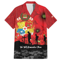 Tonga ANZAC Day Hawaiian Shirt Ngatu Pattern We Will Remember Them LT14 Red - Polynesian Pride