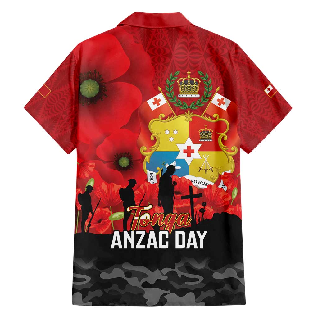 Tonga ANZAC Day Hawaiian Shirt Ngatu Pattern We Will Remember Them LT14 - Polynesian Pride