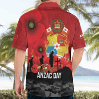 Tonga ANZAC Day Hawaiian Shirt Ngatu Pattern We Will Remember Them LT14 - Polynesian Pride