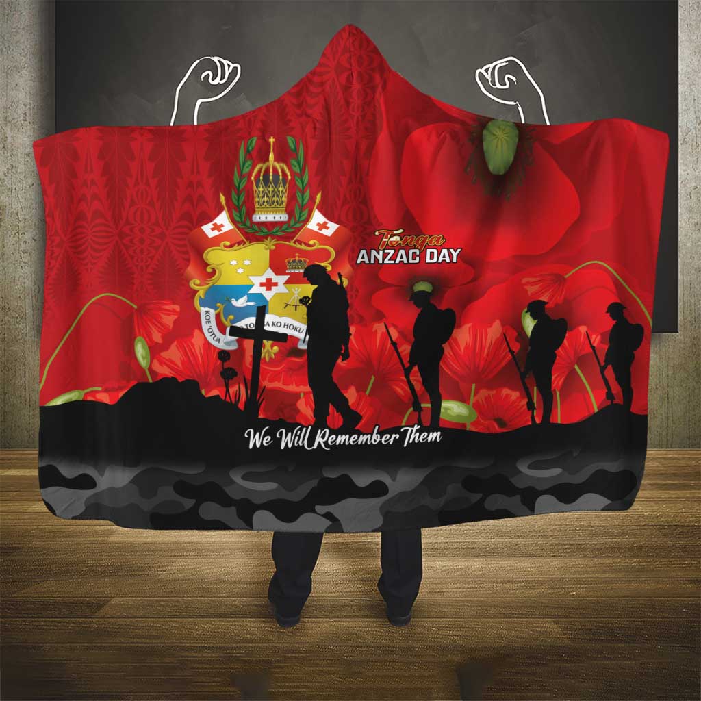 Tonga ANZAC Day Hooded Blanket Ngatu Pattern We Will Remember Them LT14 - Polynesian Pride
