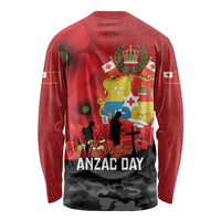 Tonga ANZAC Day Long Sleeve Shirt Ngatu Pattern We Will Remember Them LT14 - Polynesian Pride
