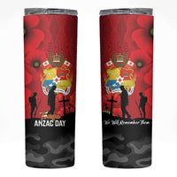 Tonga ANZAC Day Skinny Tumbler Ngatu Pattern We Will Remember Them