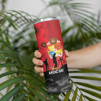 Tonga ANZAC Day Skinny Tumbler Ngatu Pattern We Will Remember Them