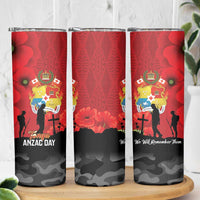 Tonga ANZAC Day Skinny Tumbler Ngatu Pattern We Will Remember Them