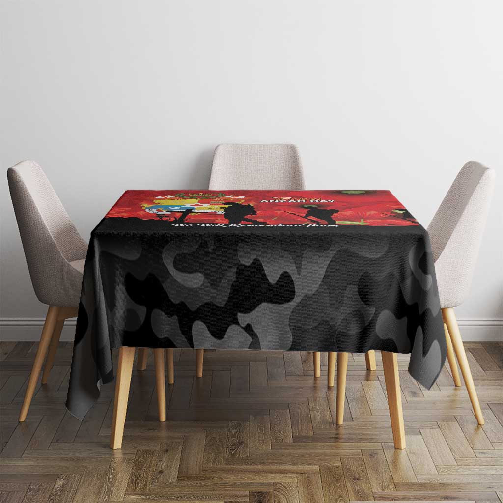Tonga ANZAC Day Tablecloth Ngatu Pattern We Will Remember Them LT14 - Polynesian Pride