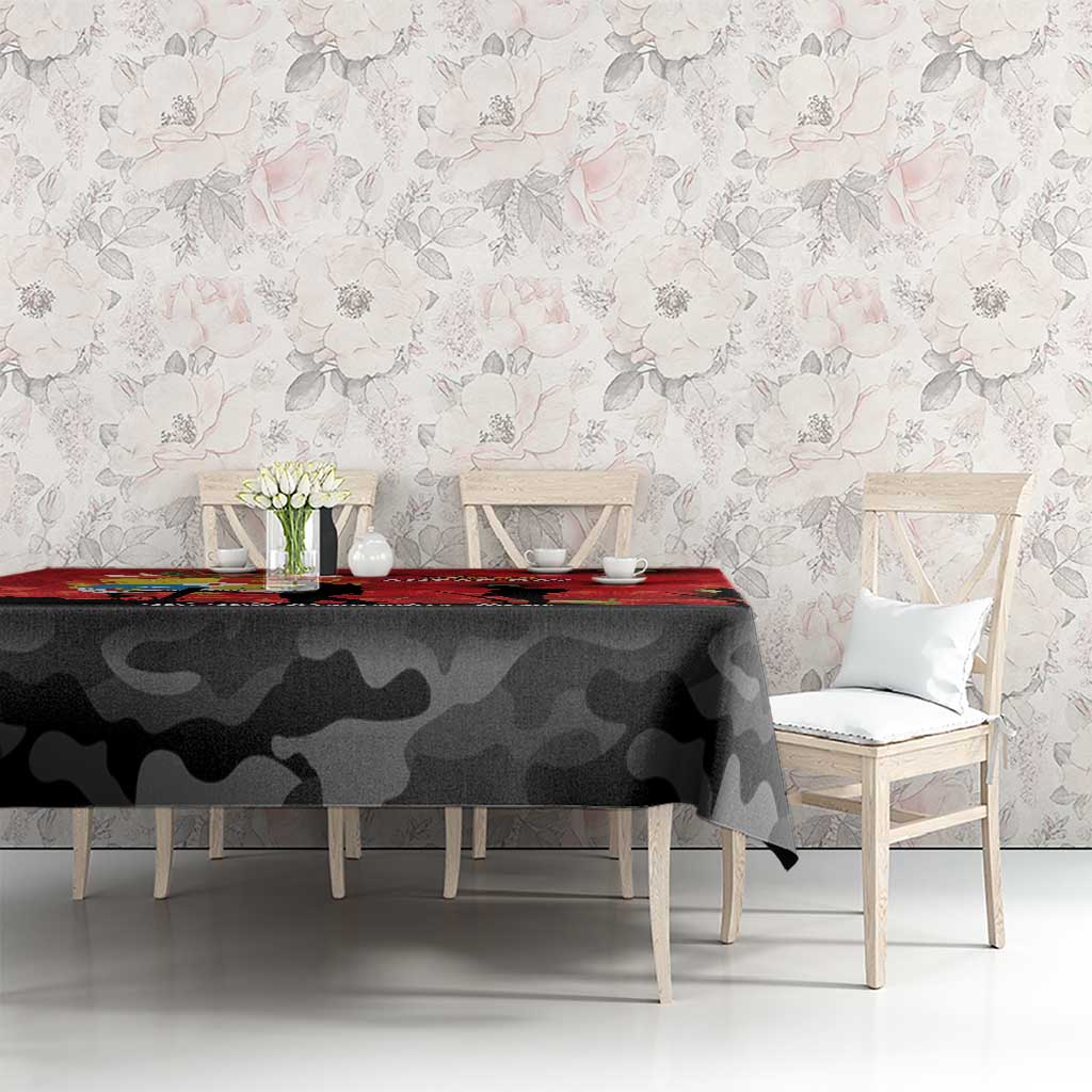 Tonga ANZAC Day Tablecloth Ngatu Pattern We Will Remember Them LT14 - Polynesian Pride
