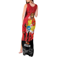 Tonga ANZAC Day Tank Maxi Dress Ngatu Pattern We Will Remember Them