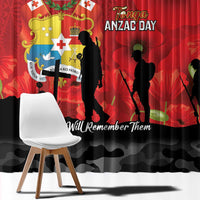 Tonga ANZAC Day Window Curtain Ngatu Pattern We Will Remember Them LT14 - Polynesian Pride
