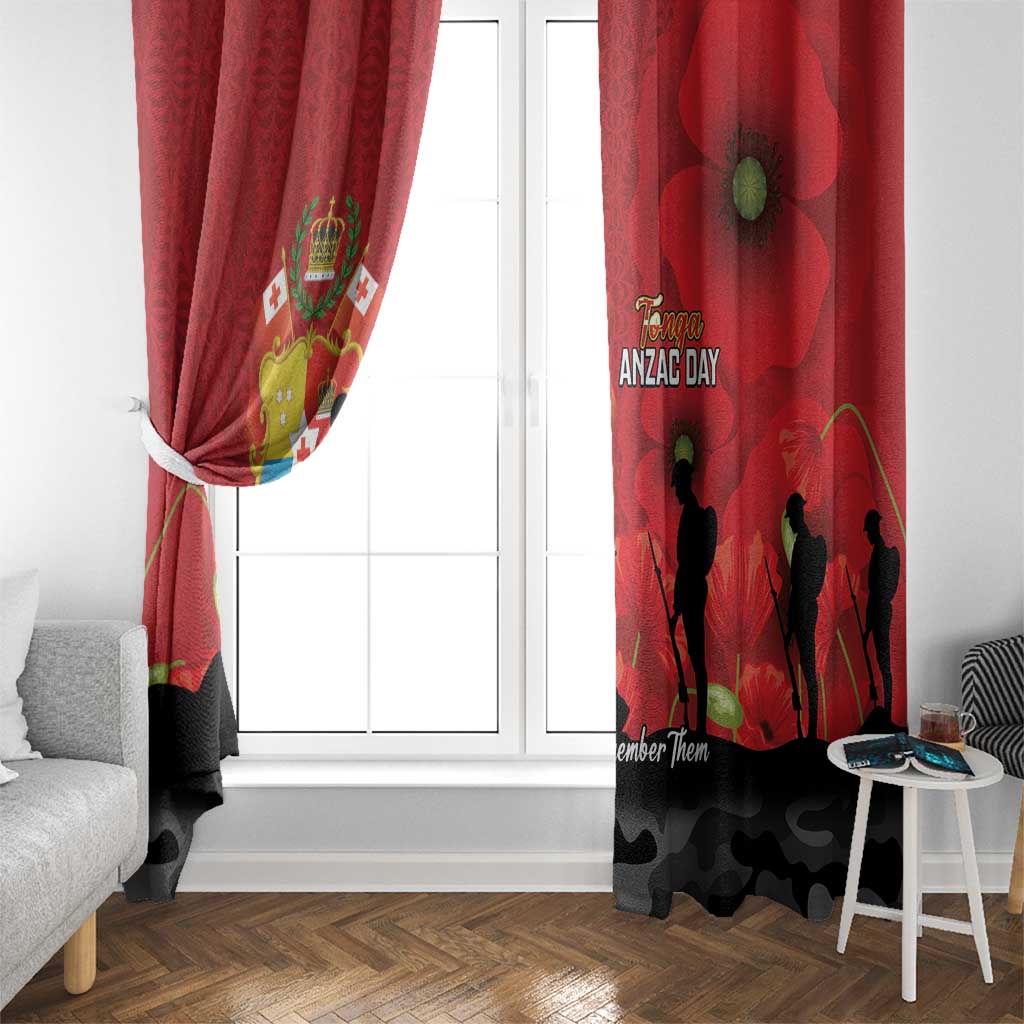 Tonga ANZAC Day Window Curtain Ngatu Pattern We Will Remember Them LT14 - Polynesian Pride