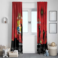 Tonga ANZAC Day Window Curtain Ngatu Pattern We Will Remember Them LT14 - Polynesian Pride