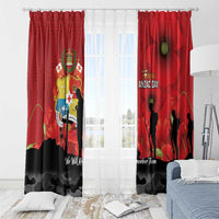 Tonga ANZAC Day Window Curtain Ngatu Pattern We Will Remember Them LT14 - Polynesian Pride