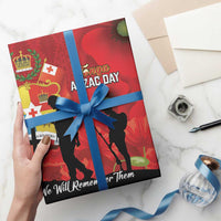 Tonga ANZAC Day Wrapping Paper Ngatu Pattern We Will Remember Them - Polynesian Pride