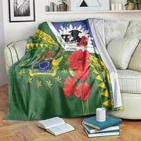 Cook Islands ANZAC Day Blanket Last Post Lest We Forget LT14 Green - Polynesian Pride
