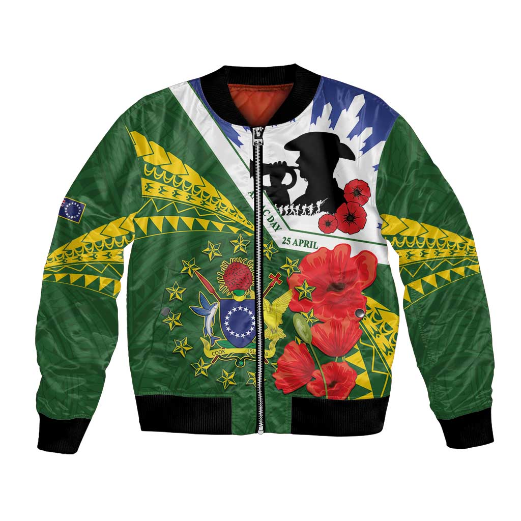 Cook Islands ANZAC Day Bomber Jacket Last Post Lest We Forget