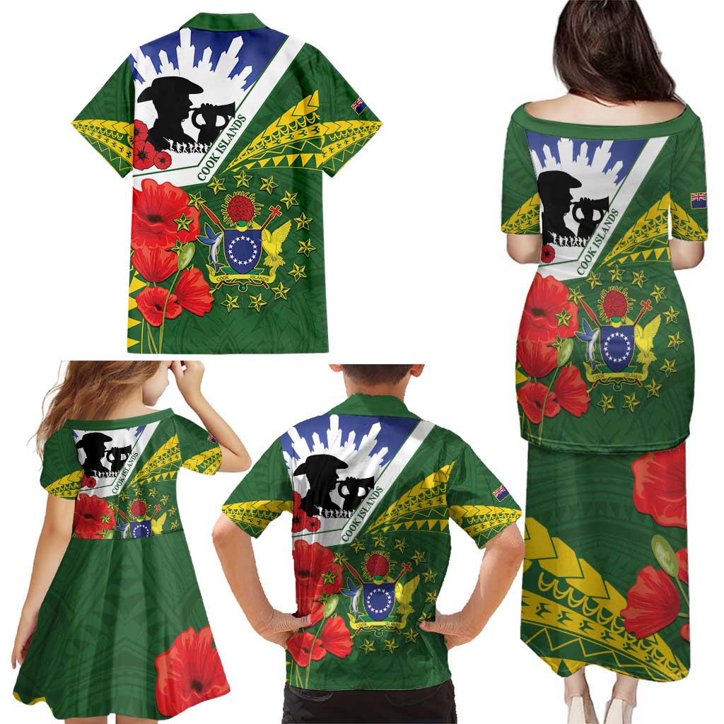 Cook Islands ANZAC Day Family Matching Puletasi and Hawaiian Shirt Last Post Lest We Forget