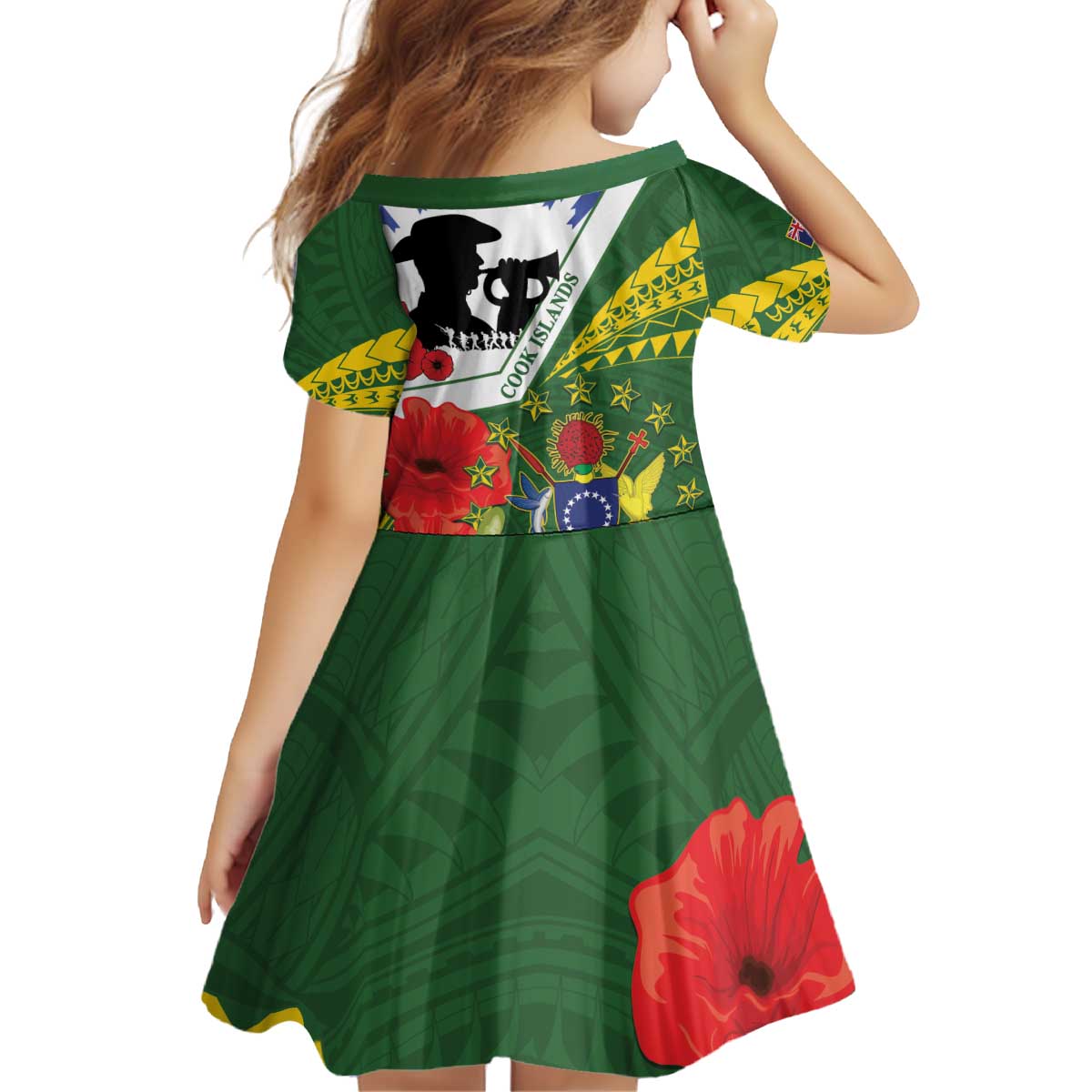 Cook Islands ANZAC Day Kid Short Sleeve Dress Last Post Lest We Forget