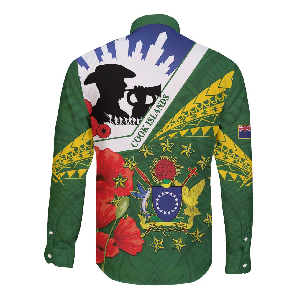 Cook Islands ANZAC Day Long Sleeve Button Shirt Last Post Lest We Forget LT14 - Polynesian Pride