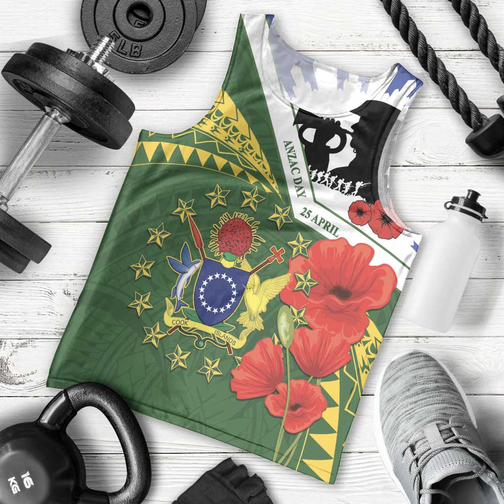 Cook Islands ANZAC Day Men Tank Top Last Post Lest We Forget LT14 - Polynesian Pride
