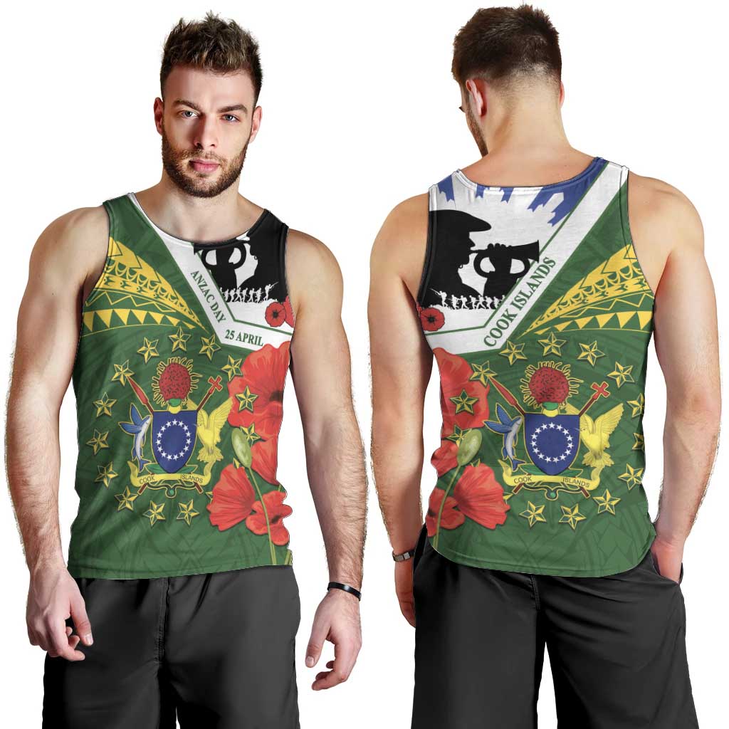 Cook Islands ANZAC Day Men Tank Top Last Post Lest We Forget LT14 - Polynesian Pride