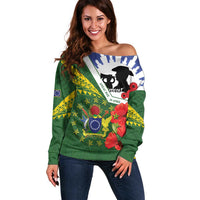 Cook Islands ANZAC Day Off Shoulder Sweater Last Post Lest We Forget