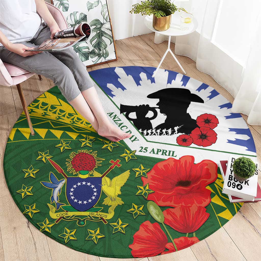 Cook Islands ANZAC Day Round Carpet Last Post Lest We Forget