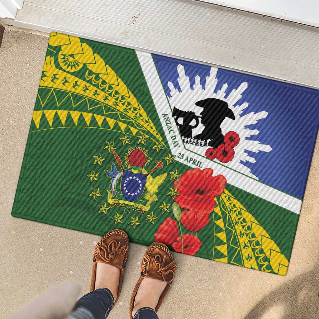 Cook Islands ANZAC Day Rubber Doormat Last Post Lest We Forget LT14 - Polynesian Pride