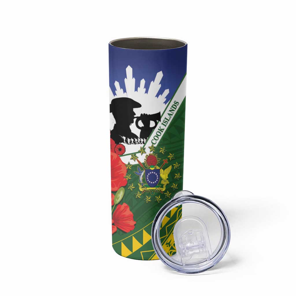 Cook Islands ANZAC Day Skinny Tumbler Last Post Lest We Forget