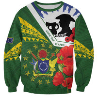 Cook Islands ANZAC Day Sweatshirt Last Post Lest We Forget LT14 Unisex Green - Polynesian Pride