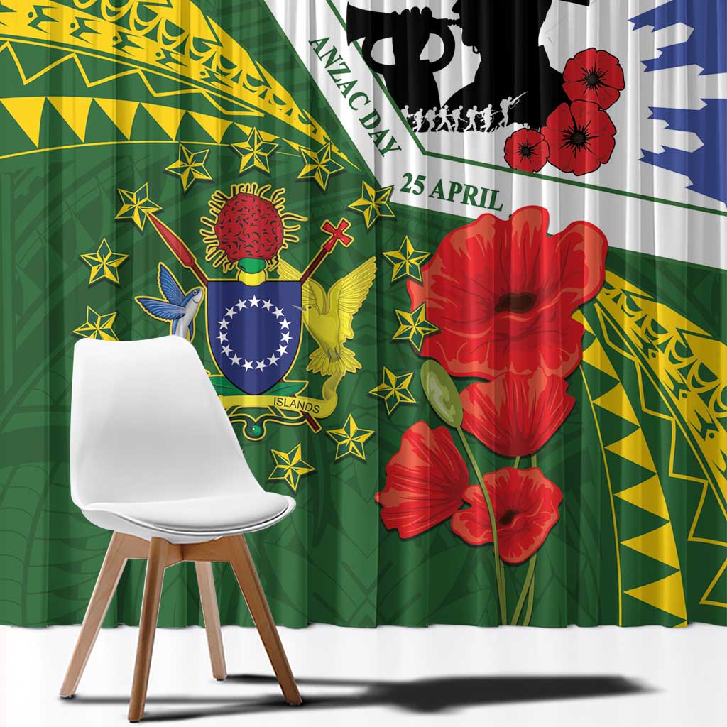 Cook Islands ANZAC Day Window Curtain Last Post Lest We Forget LT14 - Polynesian Pride