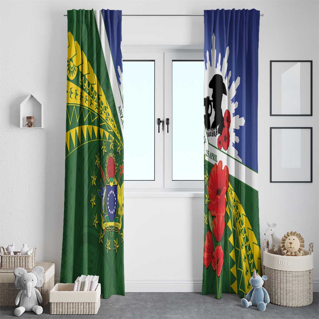 Cook Islands ANZAC Day Window Curtain Last Post Lest We Forget LT14 - Polynesian Pride