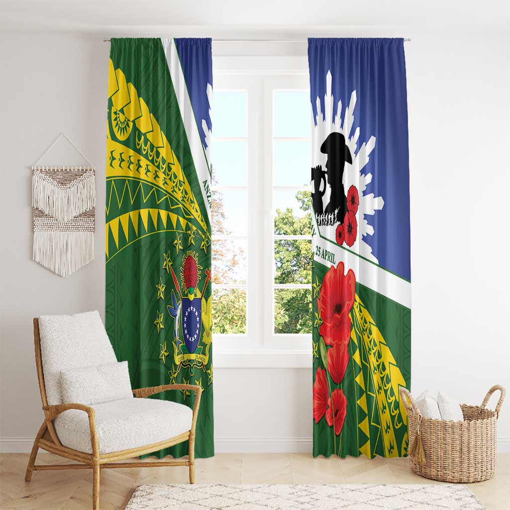 Cook Islands ANZAC Day Window Curtain Last Post Lest We Forget LT14 - Polynesian Pride