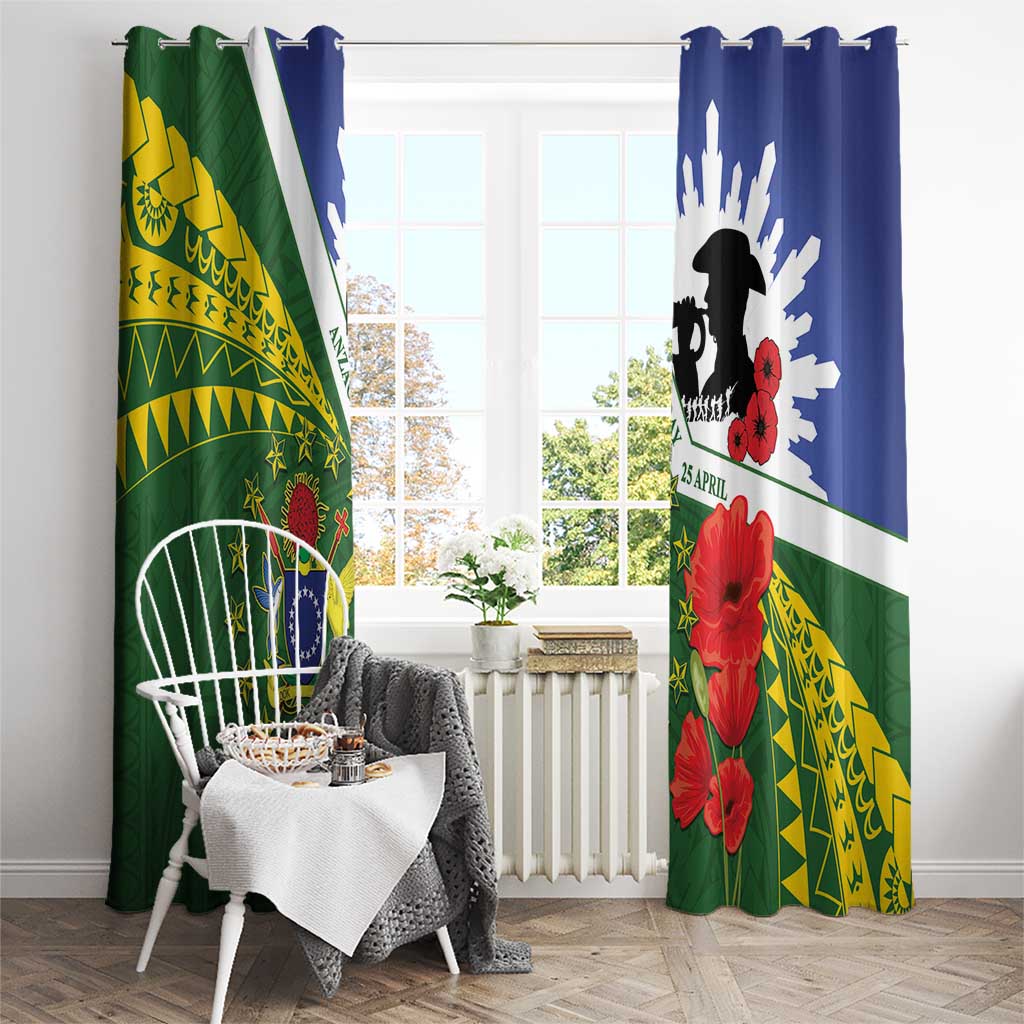 Cook Islands ANZAC Day Window Curtain Last Post Lest We Forget LT14 - Polynesian Pride
