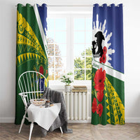 Cook Islands ANZAC Day Window Curtain Last Post Lest We Forget LT14 - Polynesian Pride