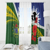 Cook Islands ANZAC Day Window Curtain Last Post Lest We Forget LT14 - Polynesian Pride
