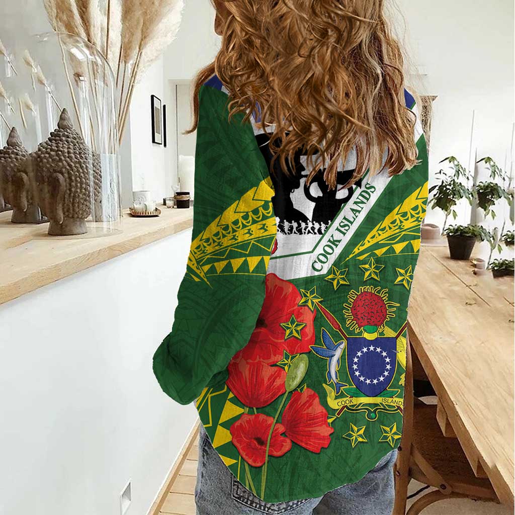 Cook Islands ANZAC Day Women Casual Shirt Last Post Lest We Forget