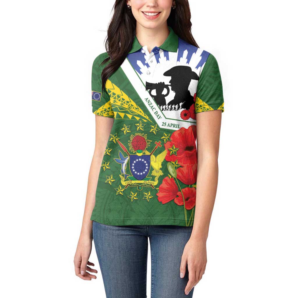 Cook Islands ANZAC Day Women Polo Shirt Last Post Lest We Forget