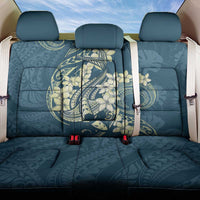 Cyan Polynesia Hammerhead Shark Tattoo With Plumeria Lei Back Car Seat Cover