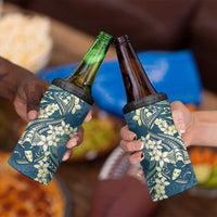 Cyan Polynesia Hammerhead Shark Tattoo With Plumeria Lei 4 in 1 Can Cooler Tumbler LT14 - Polynesian Pride