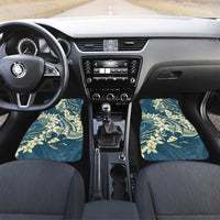 Cyan Polynesia Hammerhead Shark Tattoo With Plumeria Lei Car Mats LT14 Set 2pcs - Front Cyan - Polynesian Pride