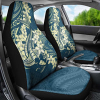 Cyan Polynesia Hammerhead Shark Tattoo With Plumeria Lei Car Seat Cover