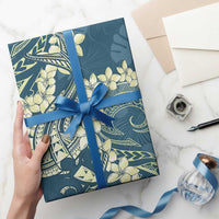 Cyan Polynesia Hammerhead Shark Tattoo With Plumeria Lei Wrapping Paper LT14 - Polynesian Pride