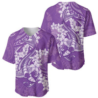 Purple Polynesia Hammerhead Shark Tattoo With Plumeria Lei Baseball Jersey