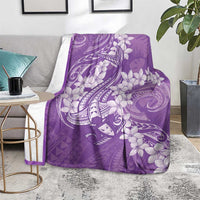 Purple Polynesia Hammerhead Shark Tattoo With Plumeria Lei Blanket LT14 - Polynesian Pride