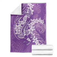 Purple Polynesia Hammerhead Shark Tattoo With Plumeria Lei Blanket LT14 - Polynesian Pride