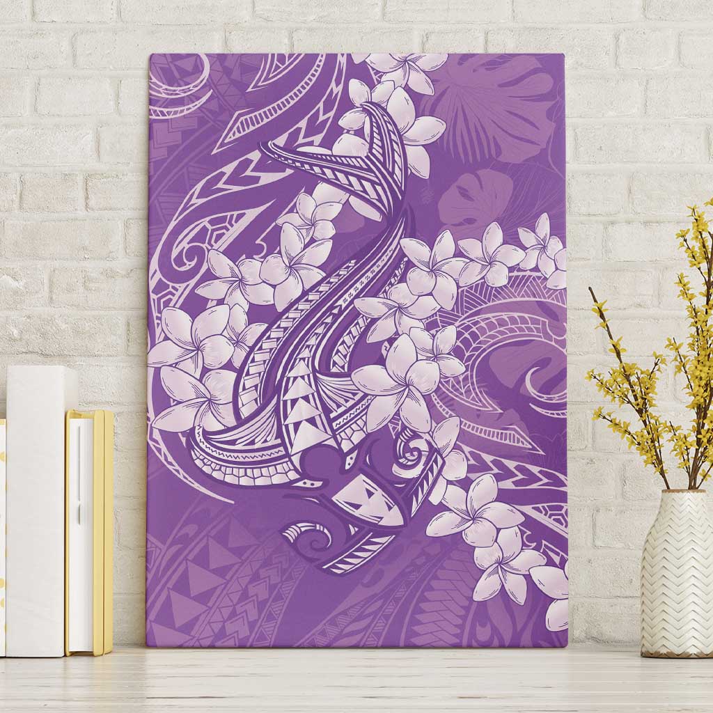 Purple Polynesia Hammerhead Shark Tattoo With Plumeria Lei Canvas Wall Art LT14 Without Frame Purple - Polynesian Pride